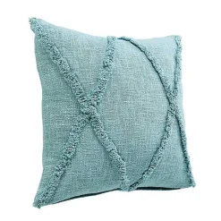New Aqua Fringe Diamond Pillow, 20 in. Pillows