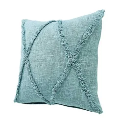 New Aqua Fringe Diamond Pillow, 20 in. Pillows