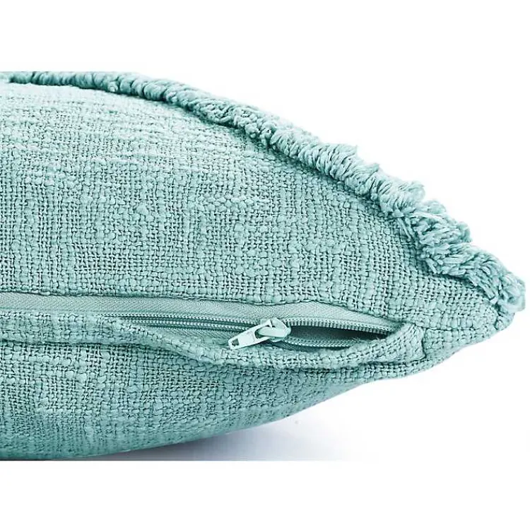 New Aqua Fringe Diamond Pillow, 20 in. Pillows