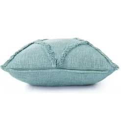 New Aqua Fringe Diamond Pillow, 20 in. Pillows