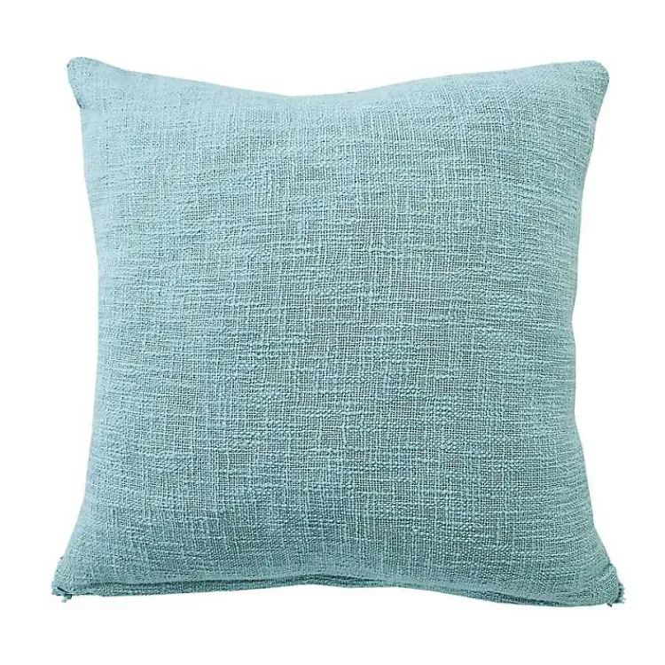 New Aqua Fringe Diamond Pillow, 20 in. Pillows