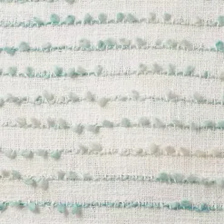 Aqua Handstitched Stripes Throw Pillow Pillows