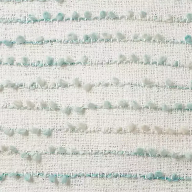 Aqua Handstitched Stripes Throw Pillow Pillows