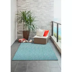 Kirklands Home Outdoor Rugs|Aqua Intertwine Indoor/Outdoorr Area Rug, 6x9 Blue
