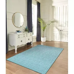 Kirklands Home Outdoor Rugs|Aqua Intertwine Indoor/Outdoor Area Rug, 7x9 Blue