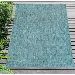 Kirklands Home Outdoor Rugs|Aqua Intertwine Indoor/Outdoor Area Rug, 7x9 Blue