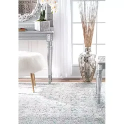 Kirklands Home Area Rugs|Aqua Rio Round Area Rug, 5 ft.