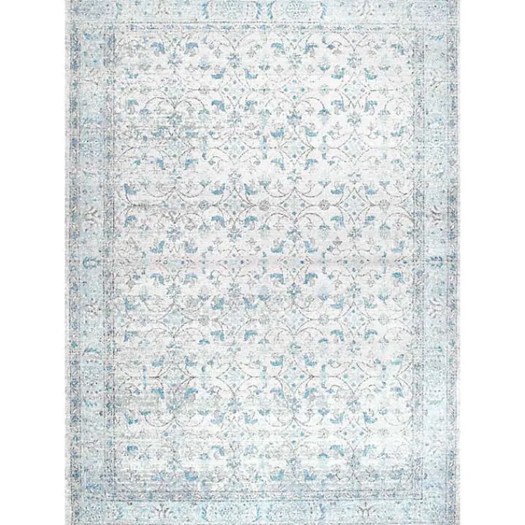 Kirklands Home Area Rugs|Aqua Rio Vintage Area Rug, 5x7 Blue