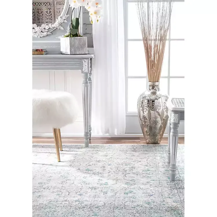 Kirklands Home Area Rugs|Aqua Rio Vintage Area Rug, 5x7 Blue