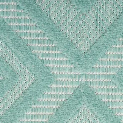 Kirklands Home Outdoor Rugs|Aqua Teal Diamond Indoor/Outdoor Area Rug, 5x7 Blue