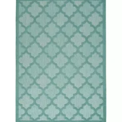 Kirklands Home Outdoor Rugs|Aqua Trellis Indoor/Outdoor Area Rug, 6x9 Blue