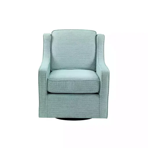 Kirklands Home Accent Chairs|Aqua Upholstered Swivel Accent Chair Blue