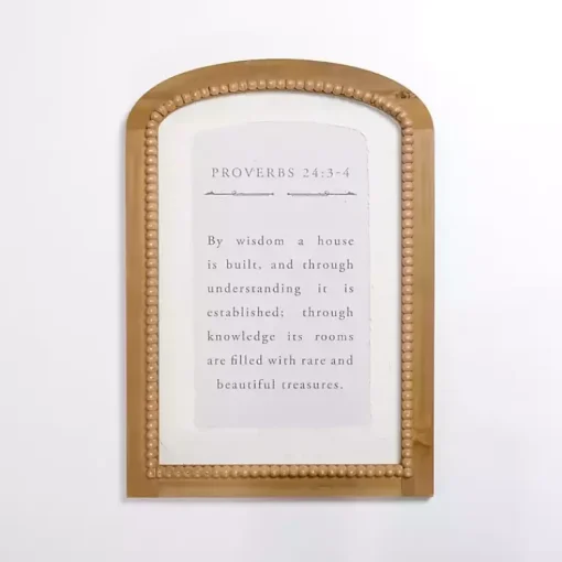 Kirklands Home Wall Quotes & Signs|Arched Proverbs Verse Beaded Wall Plaque