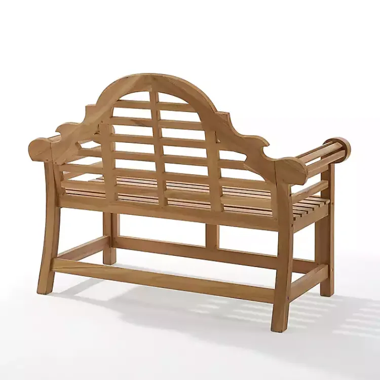 Kirklands Home Outdoor Seating|Arched Teakwood Slatted Outdoor Bench Tan