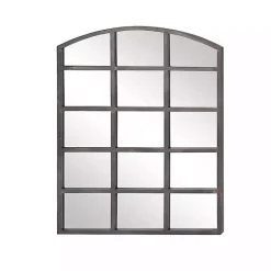 Kirklands Home Decorative Mirrors|Arched Windowpane Wall Mirror Gray
