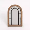 Kirklands Home Decorative Mirrors|Arched Wood and Metal Overlay Tabletop Mirror