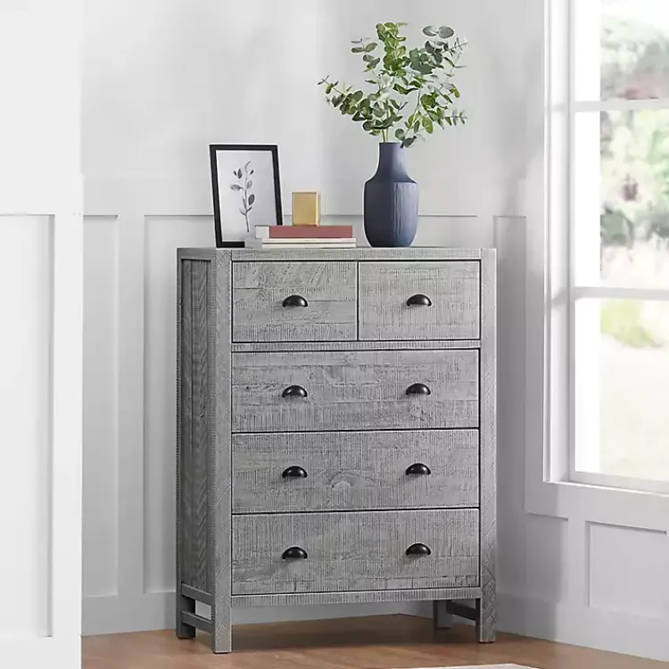 Kirklands Home Dressers & Chests|Arden Wood 5-Drawer Chest Gray