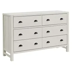 Kirklands Home Dressers & Chests|Arden Wood 6-Drawer Dresser White