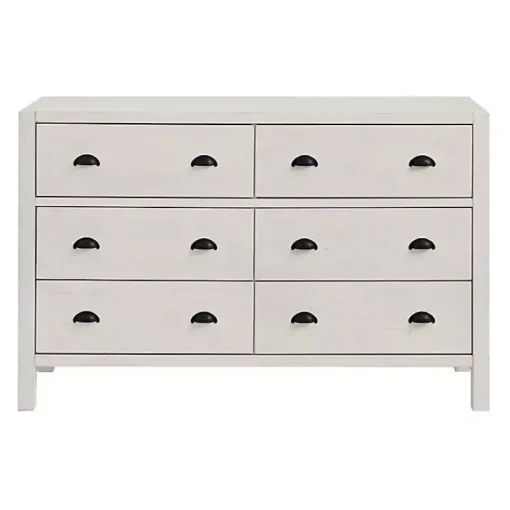 Kirklands Home Dressers & Chests|Arden Wood 6-Drawer Dresser White