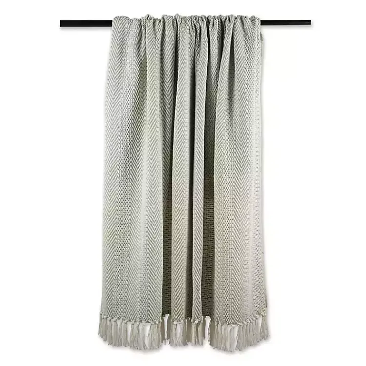 Artichoke Herringbone Fringe Throw Blankets & Throws