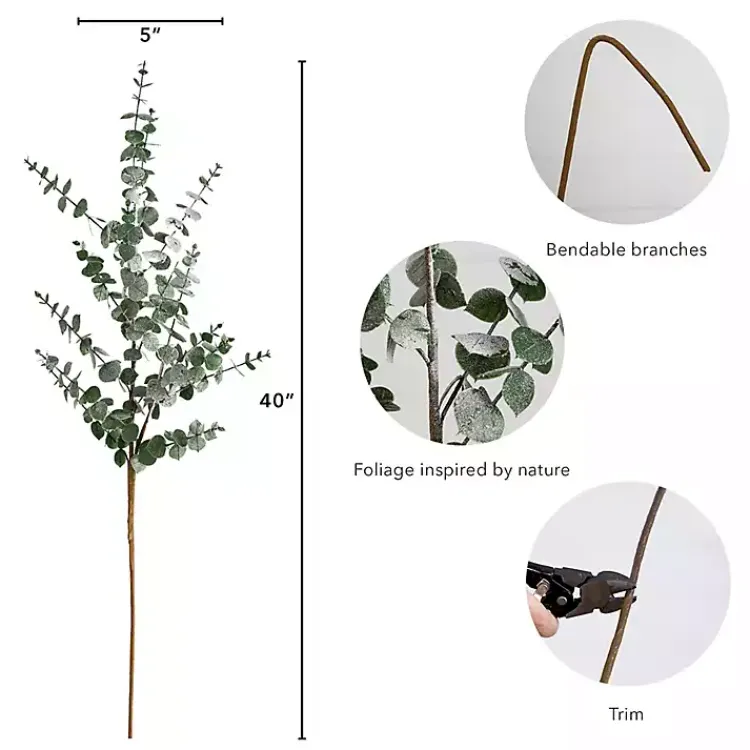 Sale Artificial Eucalyptus Stems, Set of 3 Stems & Bouquets