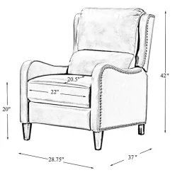 Kirklands Home Accent Chairs|Arturo Leather Wingback Recliner Brown