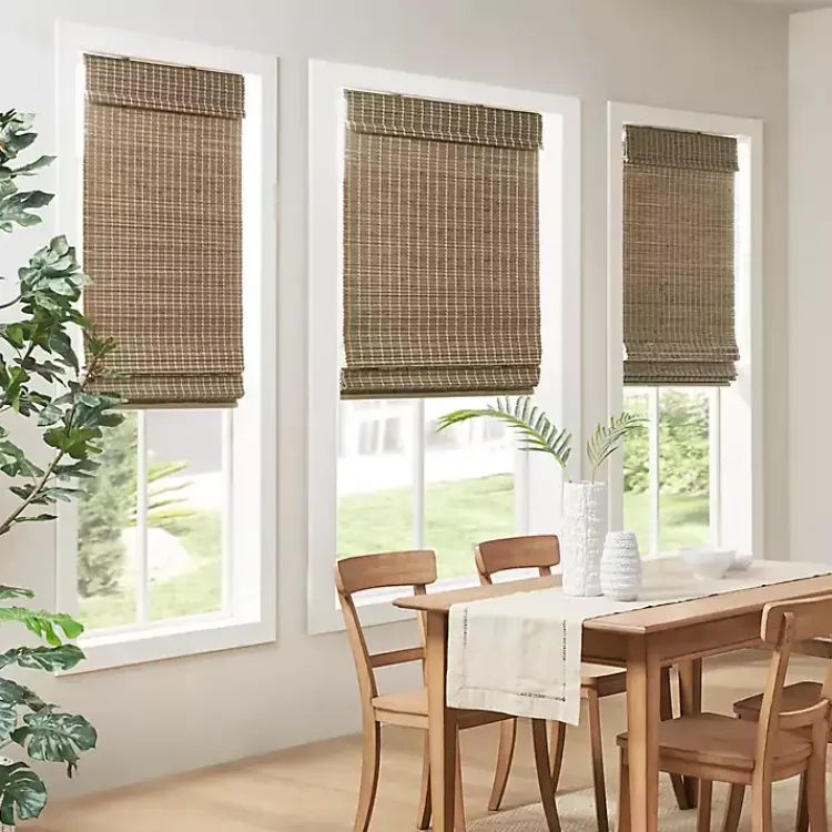 Kirklands Home Curtains & Drapes|Ash Bamboo Light Filtering Roman Shade, 29 in. Brown