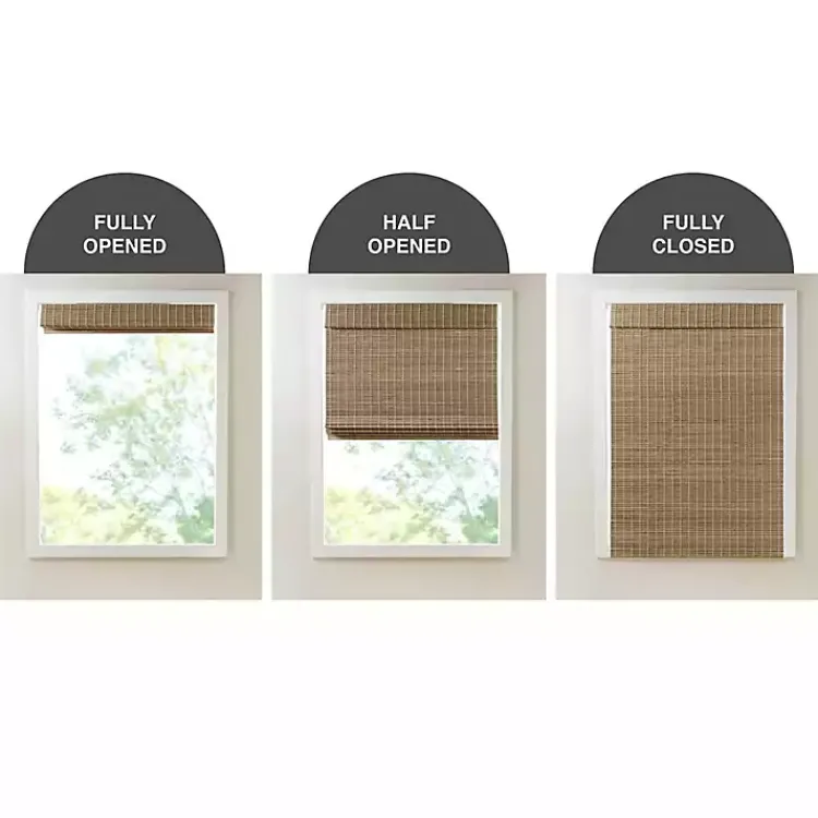 Kirklands Home Curtains & Drapes|Ash Bamboo Light Filtering Roman Shade, 29 in. Brown