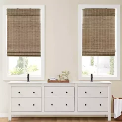 Kirklands Home Curtains & Drapes|Ash Bamboo Light Filtering Roman Shade, 33 in. Brown