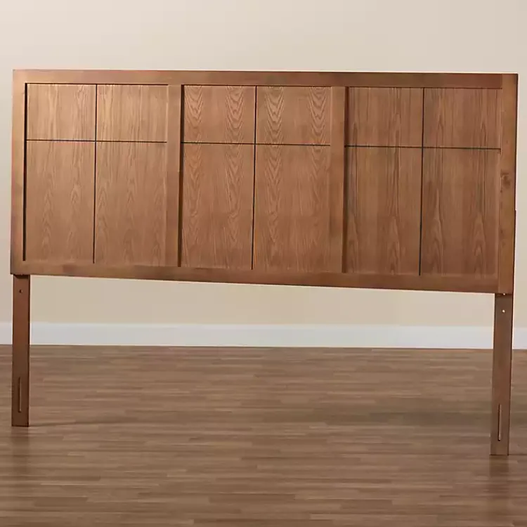 Kirklands Home Beds & Headboards|Ash Walnut Wood Panel King Headboard Brown