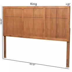 Kirklands Home Beds & Headboards|Ash Walnut Wood Panel King Headboard Brown
