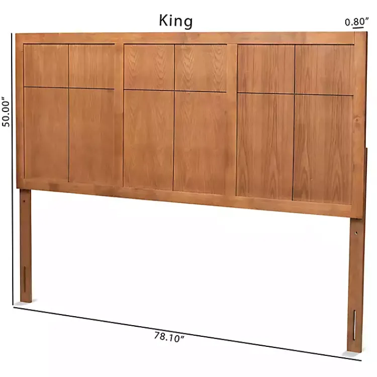Kirklands Home Beds & Headboards|Ash Walnut Wood Panel King Headboard Brown