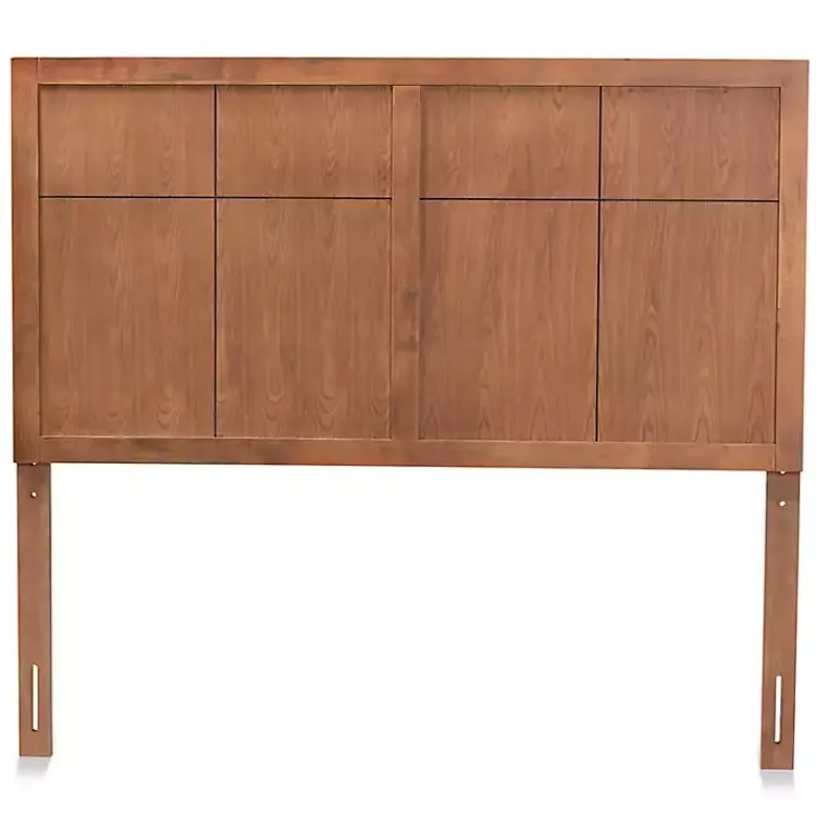 Kirklands Home Beds & Headboards|Ash Walnut Wood Panel Queen Headboard Brown