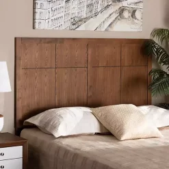 Kirklands Home Beds & Headboards|Ash Walnut Wood Panel Queen Headboard Brown