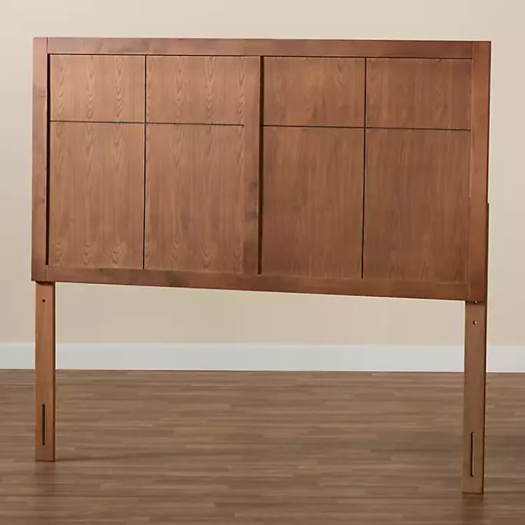Kirklands Home Beds & Headboards|Ash Walnut Wood Panel Queen Headboard Brown