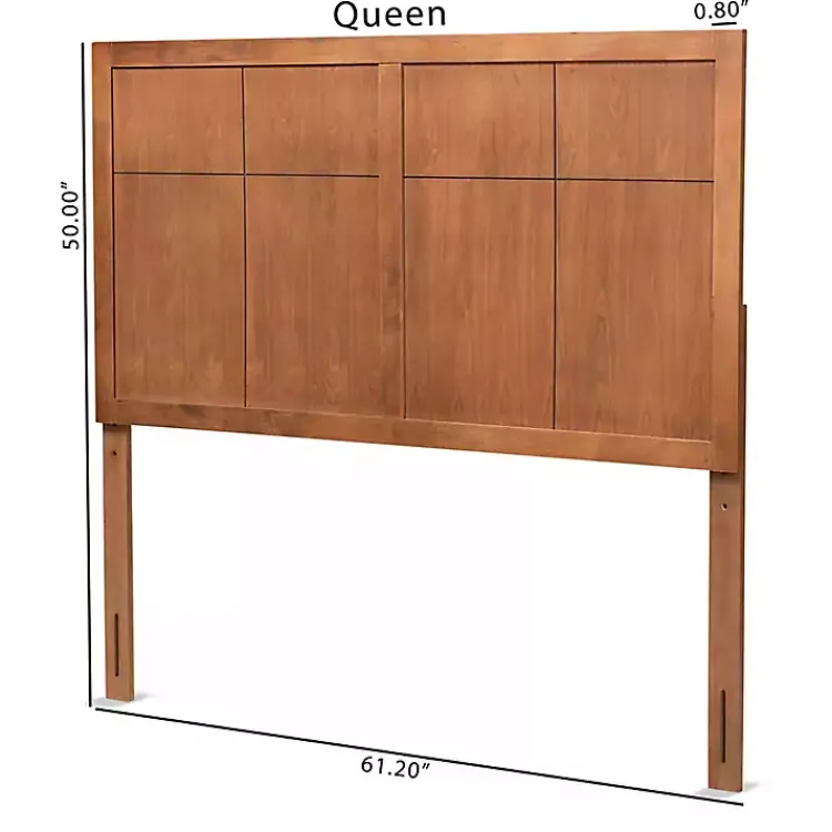 Kirklands Home Beds & Headboards|Ash Walnut Wood Panel Queen Headboard Brown