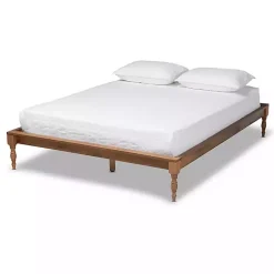 Kirklands Home Beds & Headboards|Ash Walnut Wood Platform Queen Bed Brown