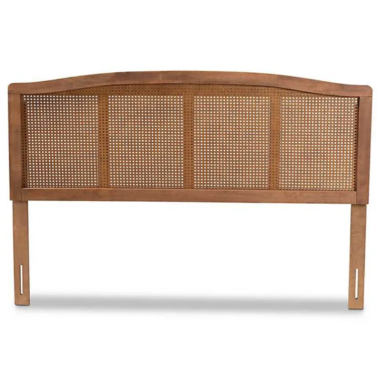 Kirklands Home Beds & Headboards|Ash Walnut Woven Rattan King Headboard Brown