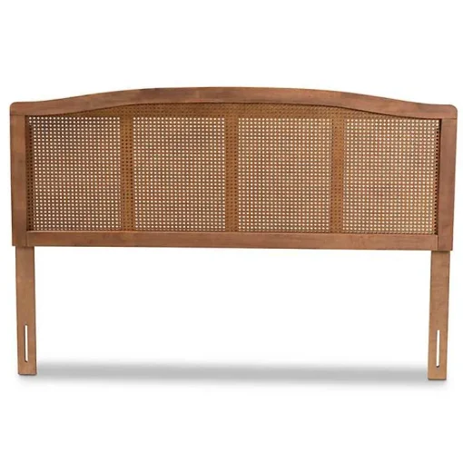 Kirklands Home Beds & Headboards|Ash Walnut Woven Rattan Queen Headboard Brown