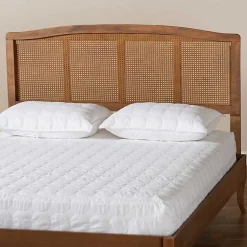 Kirklands Home Beds & Headboards|Ash Walnut Woven Rattan Queen Headboard Brown