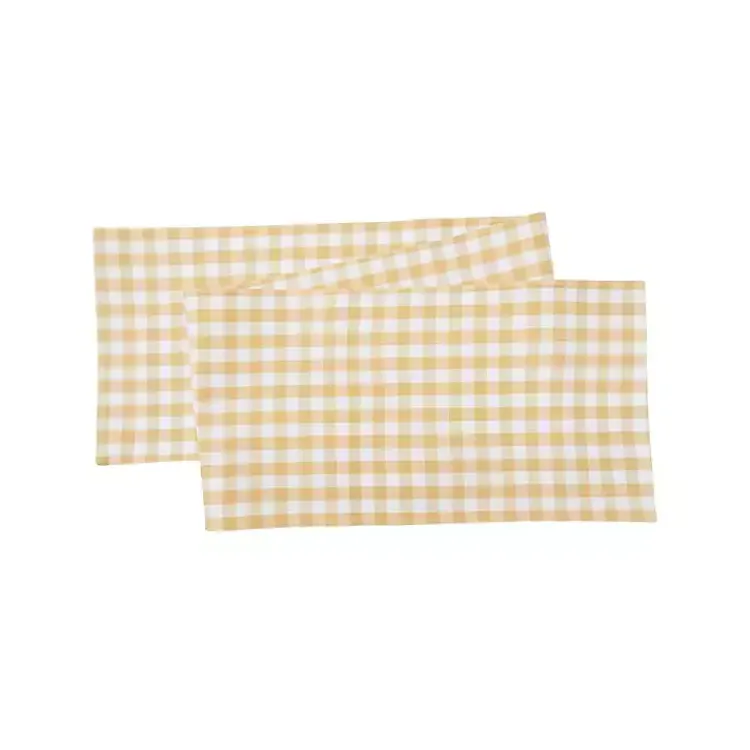 Kirklands Home Table Linens|Ashford Buffalo Check Table Runner Yellow