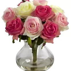 New Assorted Roses in Vase Arrangement Arrangements & Greenery