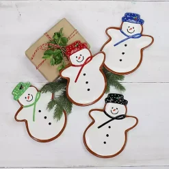 Kirklands Home Serving & Entertaining|Assorted Snowman Christmas Plates, Set of 4