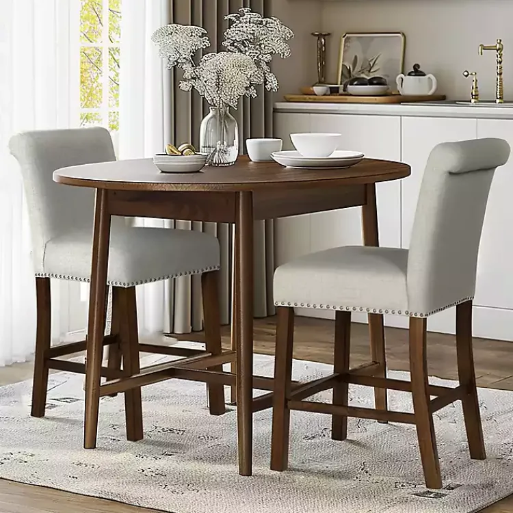 Kirklands Home Bar Stools & Counter Height Stools|Aubrey Natural Upholstered 2-pc. Counter Stool Set Tan