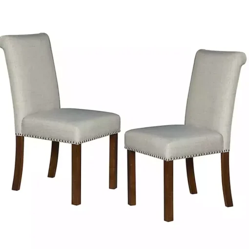 Kirklands Home Dining Chairs|Aubrey Natural Upholstered 2-pc. Dining Chair Set Tan