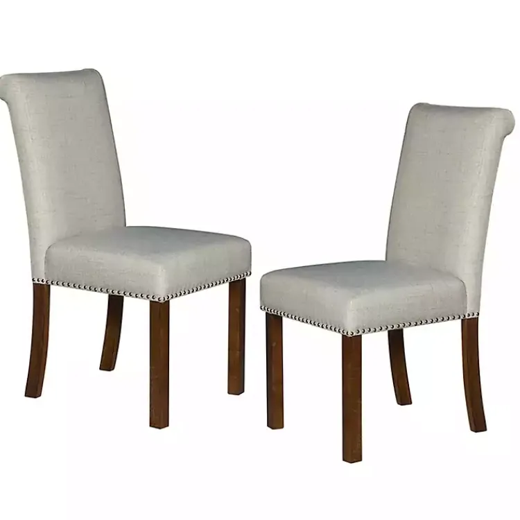 Kirklands Home Dining Chairs|Aubrey Natural Upholstered 2-pc. Dining Chair Set Tan