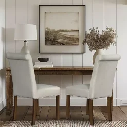 Kirklands Home Dining Chairs|Aubrey Natural Upholstered 2-pc. Dining Chair Set Tan