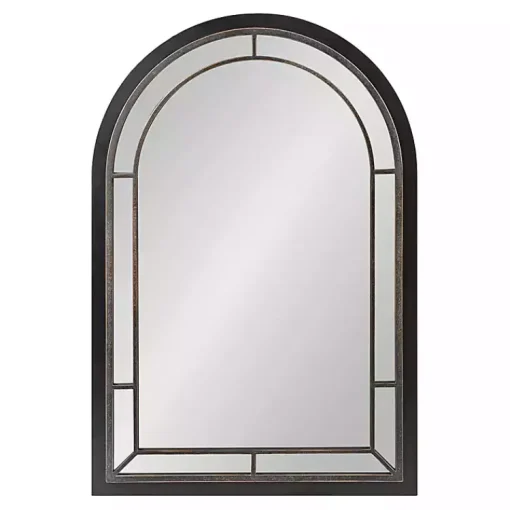 Kirklands Home Decorative Mirrors|Audubon Wood Arch Wall Mirror, 24x36 in. Black
