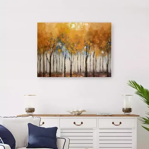 Best Autumn Forest Canvas Art Print, 32x24 in. Fall
