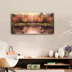 Autumn Lake Canvas Art Print, 40x20 in. Fall